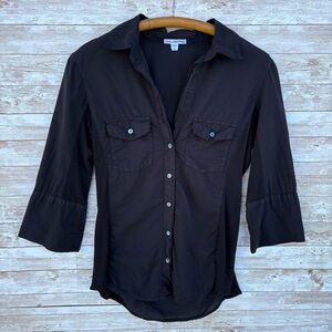 STANDARD JAMES PERSE Sheer Slub Side Panel Shirt